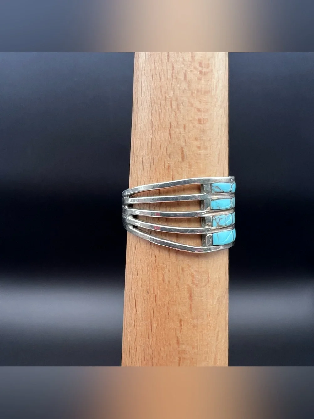 Sterling Silver Multi Row Channel Inlay Ring